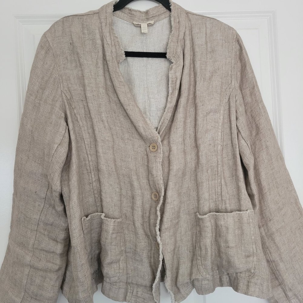 Eillen Fisher blazer jacket size L/G 100% organic linen